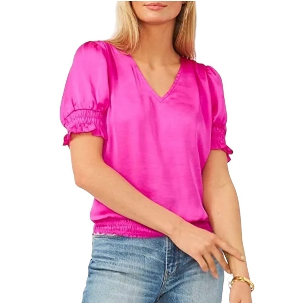 1. State Pink V-Neck Blouse